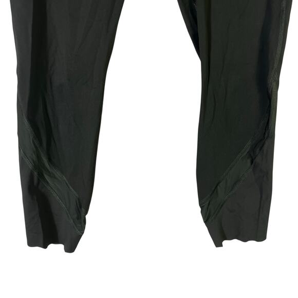 Lululemon 24" Cropped Leggings Womens 8 Olive Green High Rise Mesh Stretch - Picture 3 of 7